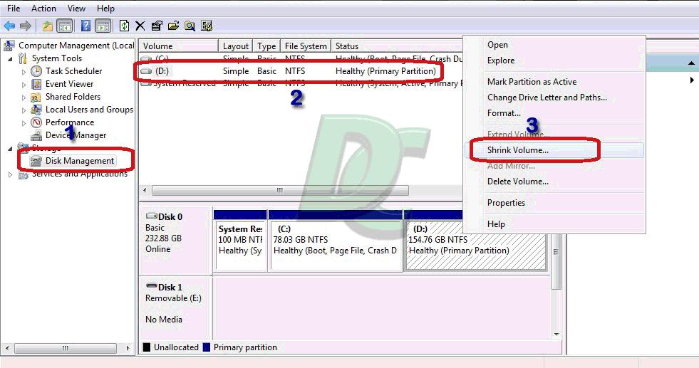 Cara Partisi Hard Disk di Windows7