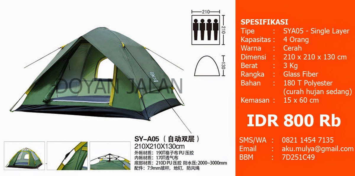 Tenda Dome Kapasitas 4 Orang