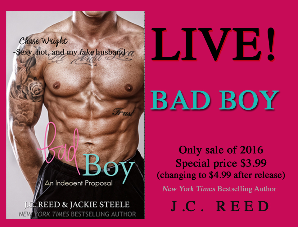 JC Reed, Author BAD BOY is LIVE