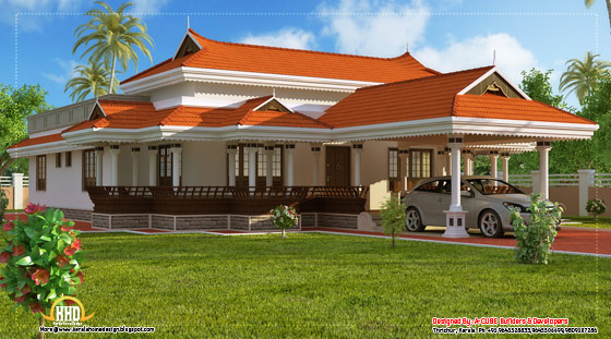 Kerala model house design - 2292 Sq. Ft. (213 Sq. M.) (255 Square Yards) - March 2012