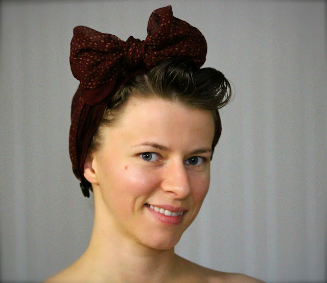 How to Tie a Vintage Style Head Scarf Bow ~ ChatterBlossom