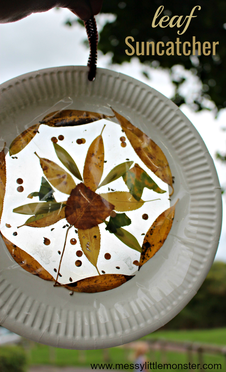 Leaf Suncatcher Craft Easy Autumn Crafts for Kids Messy Little Monster