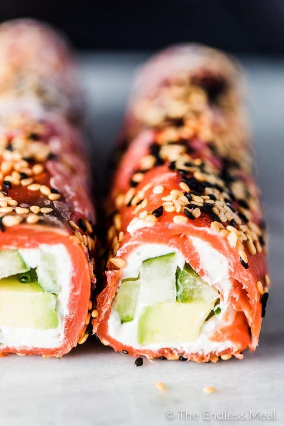 Tzatziki Avocado Salmon Rolls Food Delicious Ideas