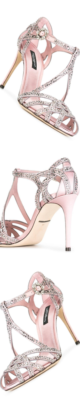 DOLCE & GABBANA Embellished Satin Sandal