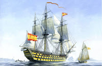 Fuente: https://www.carlosparrillapenagos.es/pintura-naval/ Navío Real Carlos