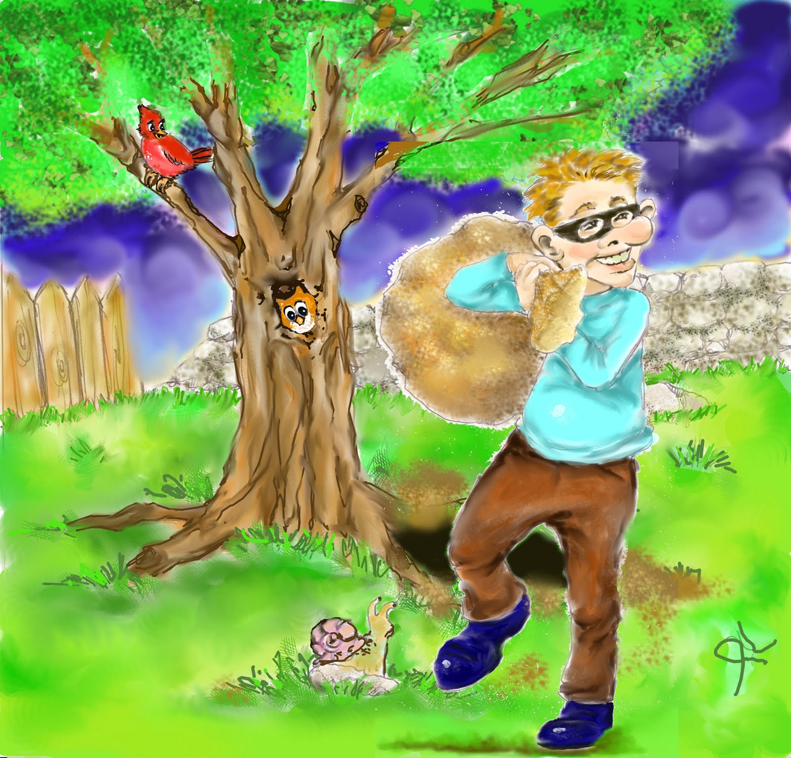 juanaLcastañeda Illustration for moral of The Miser and his Gold