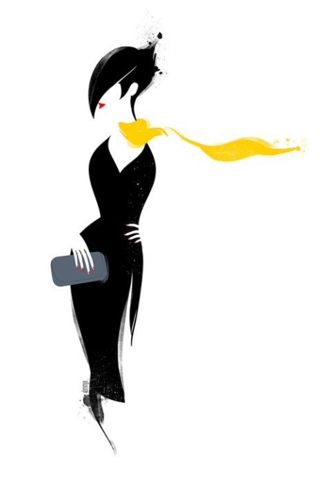 Ennji arte ilustrações fashion singelas minimalistas espaço negativo mulheres modelos