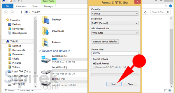 Pengaturan format flashdisk Pengaturan format flashdisk