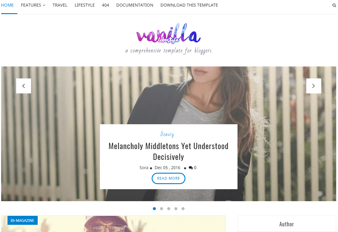 Vanilla Blogger Templates