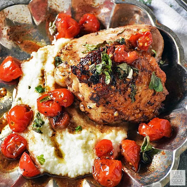 Easy Balsamic Chicken Thighs with Tomatoes