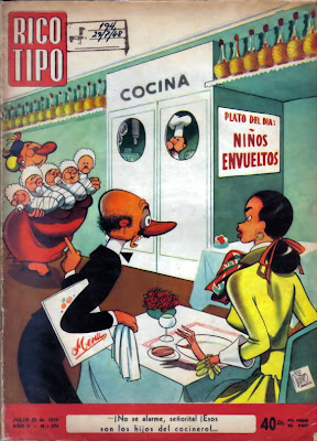 Portada de Rico Tipo con una escena humorística ambientada en una cocina y personajes caricaturescos