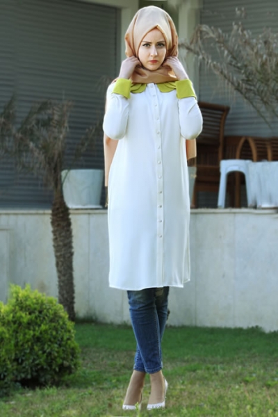 Style Busana Hijab Tunik  Modis Terbaru Yang Ceriakan 