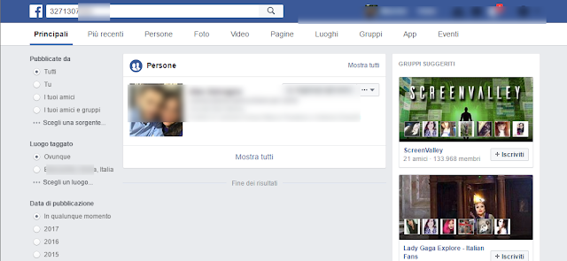 Facebook screen-shot