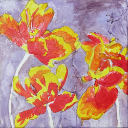 painting tulips step acrylic tulip paint basic flower colours background using strengthen unmixed worked bit am