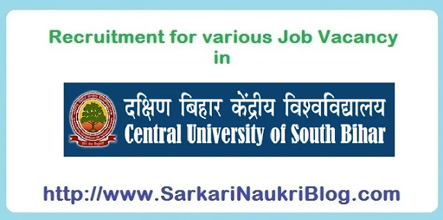 Naukri Vacancy Recruitment CSUB Gaya Bihar