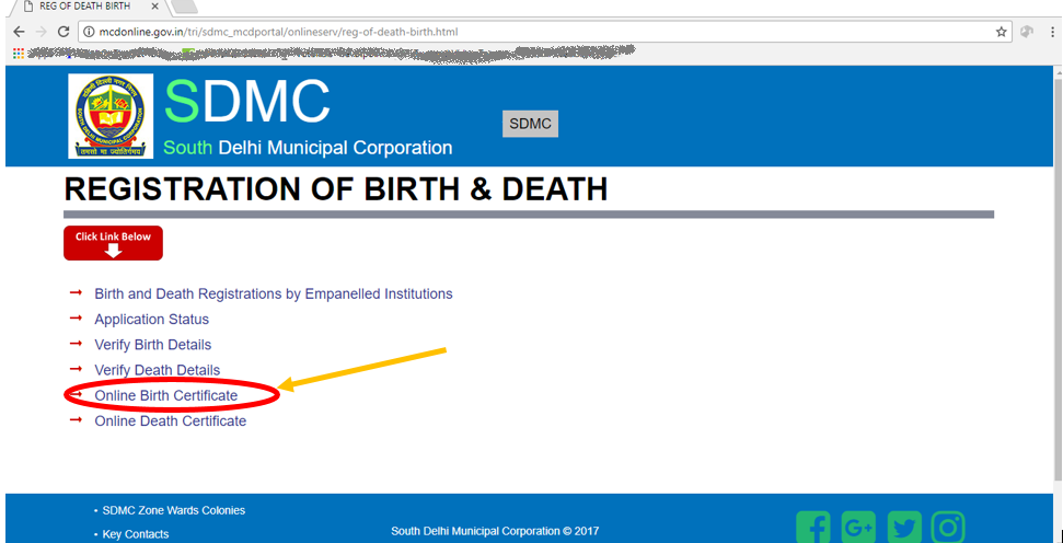 Birth certificate in delhi