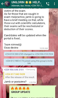 WhatsApp group WhatsApp group for unilorin post utme
