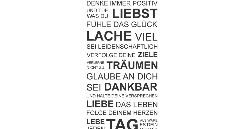 SANDRINA Schätze dein Leben und sei glücklich mit dem was du hast!