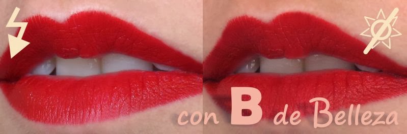 By the face make up labial Euphoria rojo