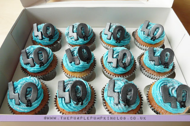 40th Birthday Blue Musical Notes Cupcakes