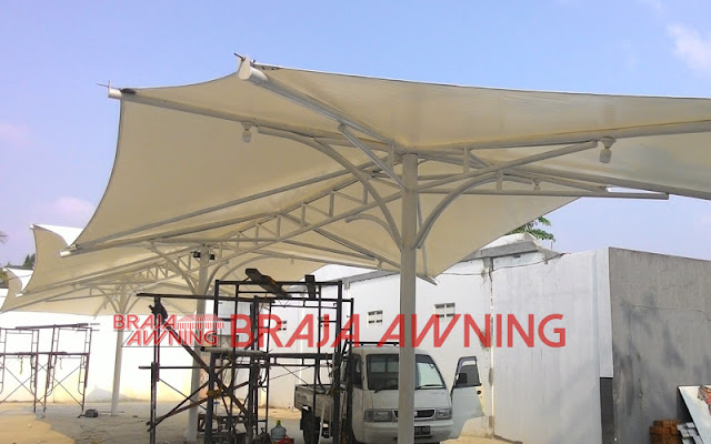 Desain tenda membrane denagn atap kain
