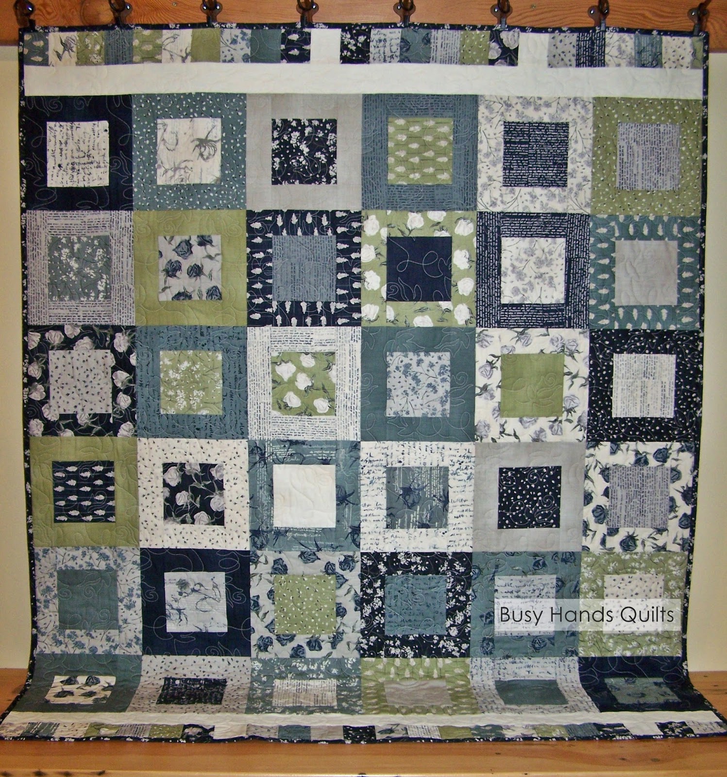 Busy Hands Quilts: Square in a Square Wordsmith Quilt - Custom Quilting by Busy Hands Quilts