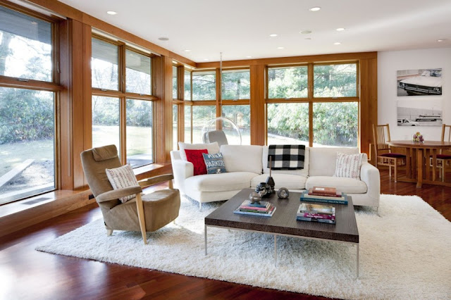 carpet and sofa in living room Chestnut Hill Residence