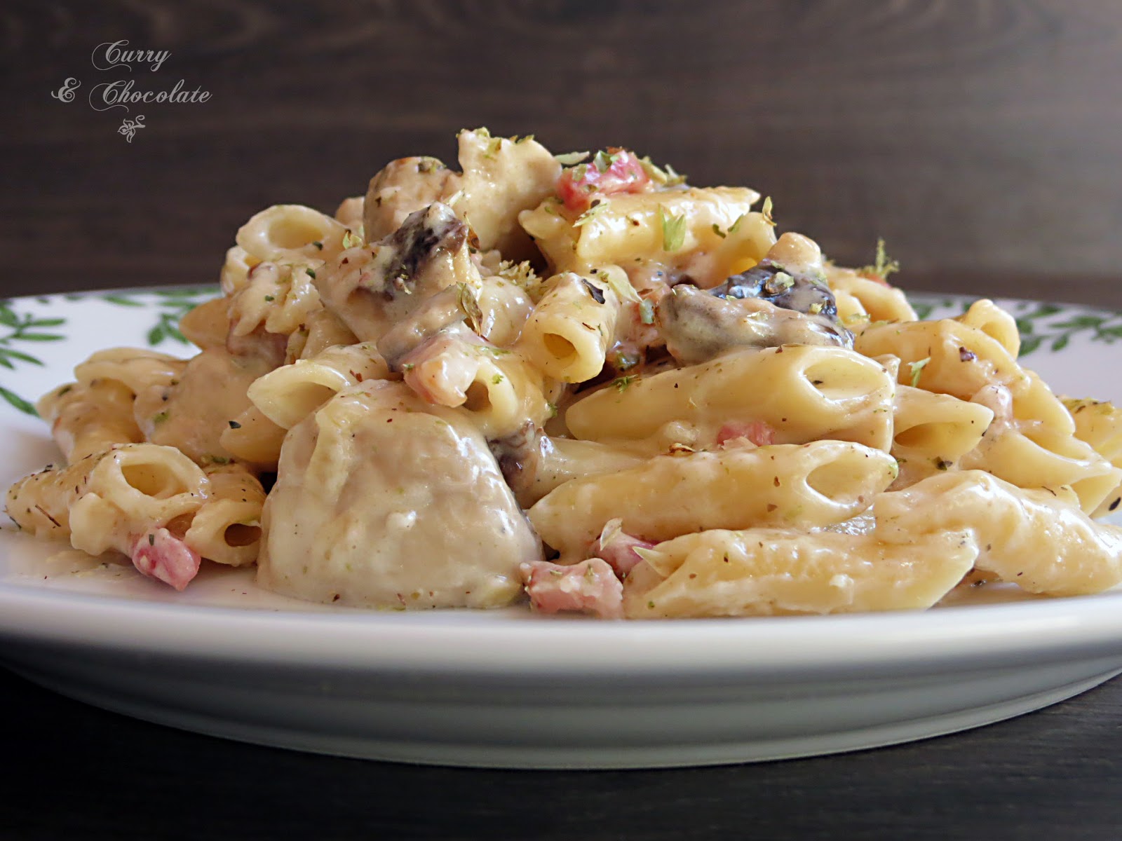 Macarrones con champiñones y panceta – Bacon and mushroom pasta Macarrones con champiñones y panceta – Bacon and mushroom pasta