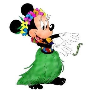 Abecedario de Minnie Hawaiiana. Hawaiian Minnie ABC.