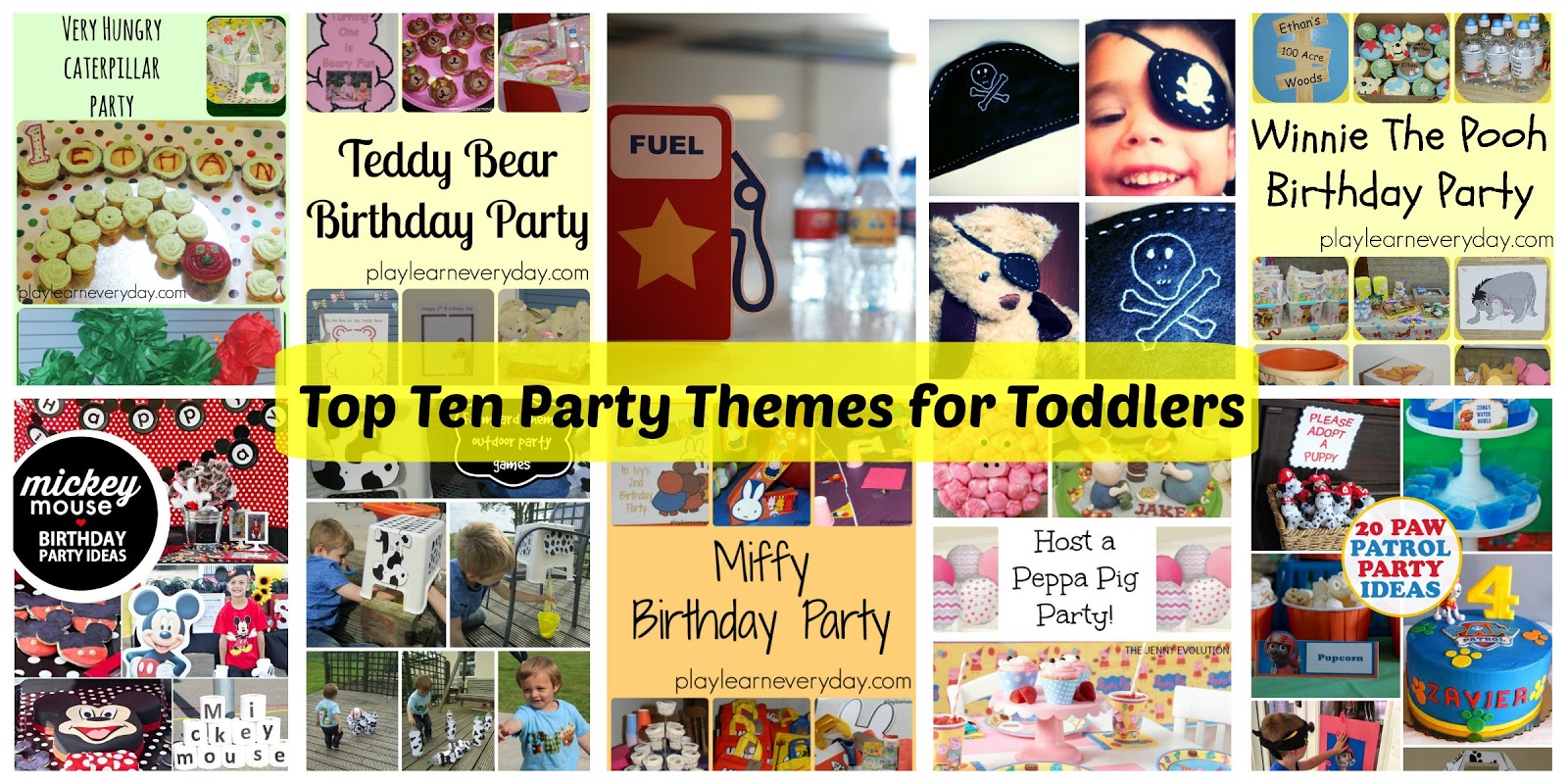 Top Ten Party Themes for Toddlers Play and Learn Every Day