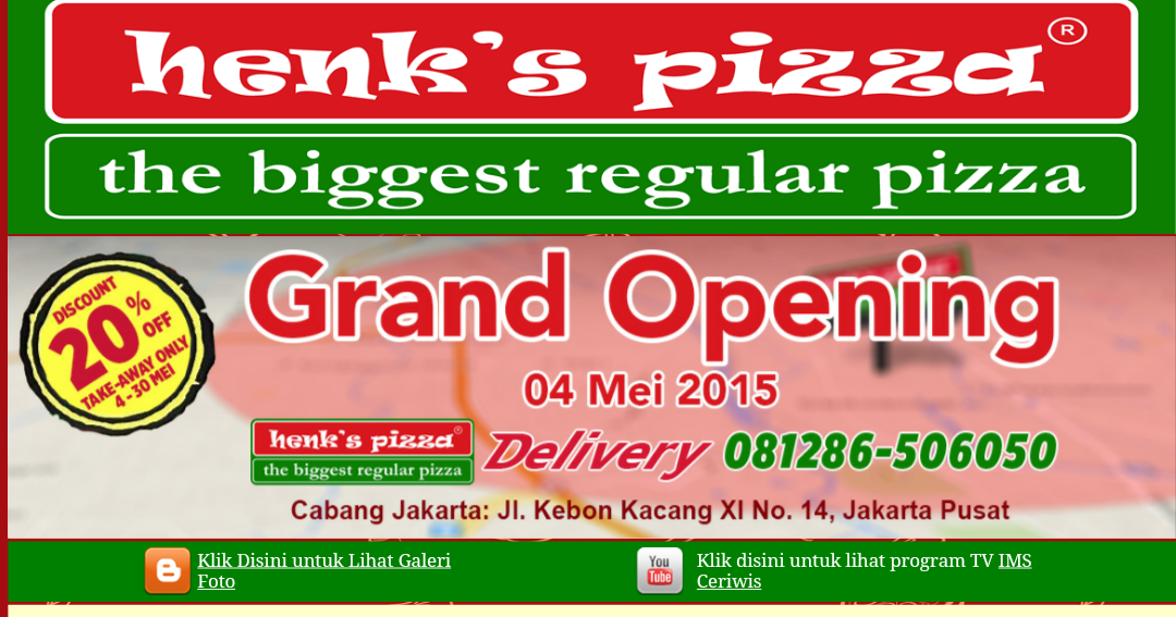 Henk's Pizza Gading Serpong The Biggest Regular Pizza OYEN'S BLOG