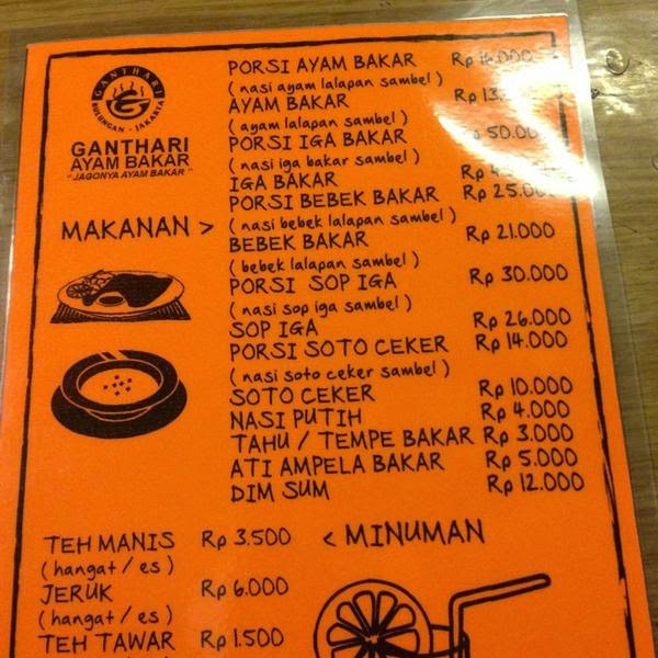 Jajanan Kaki 5 dan Resto di Daerah jakarta dan sekitarnya Ayam Bakar