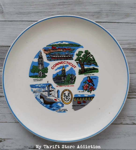 retro state souvenir plate
