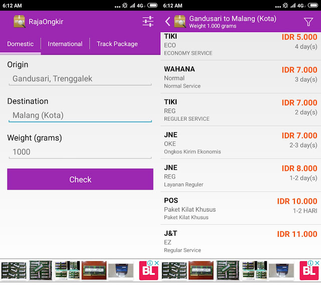 Raja Ongkir Android Raja Ongkir Android