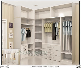 Lemari baju sudut model minimalis Aston Lemari baju sudut model minimalis Aston
