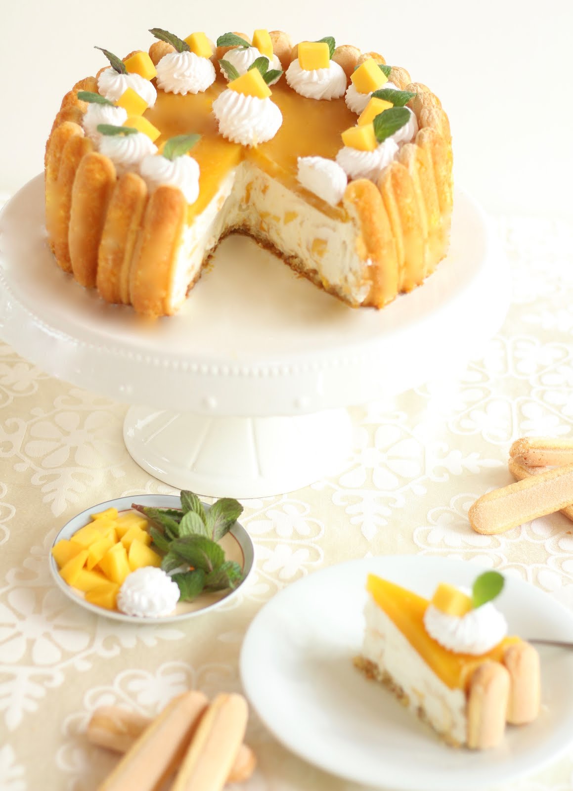 Schneller No Bake Mango Cheesecake / Leckere Mango Charlotte ohne Backen | Rezept und Video von Sugarprincess Schneller No Bake Mango Cheesecake / Leckere Mango Charlotte ohne Backen | Rezept und Video von Sugarprincess
