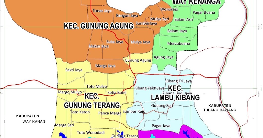 Peta Kabupaten Tulang Bawang Barat