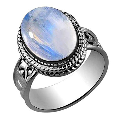 rainbow moonstone handmade silver rings