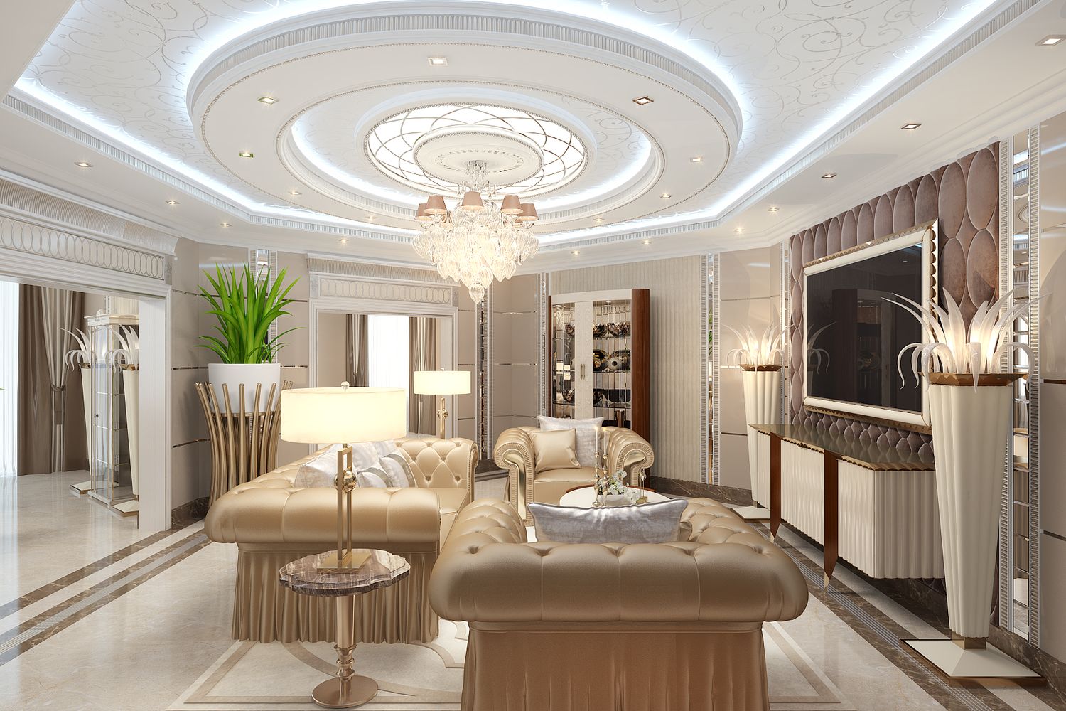 LUXURY ANTONOVICH DESIGN UAE Living Room Decoration Ideas by Luxury