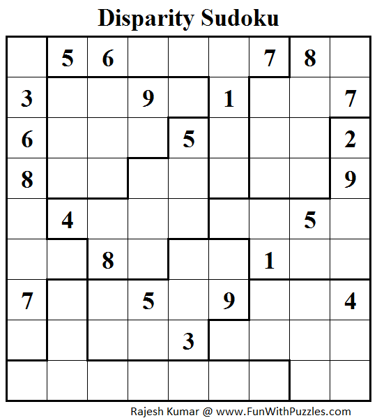 Disparity Sudoku (Daily Sudoku League #103)