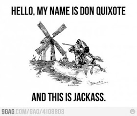 Meme de humor sobre Jackss y El quijote de Cervantes