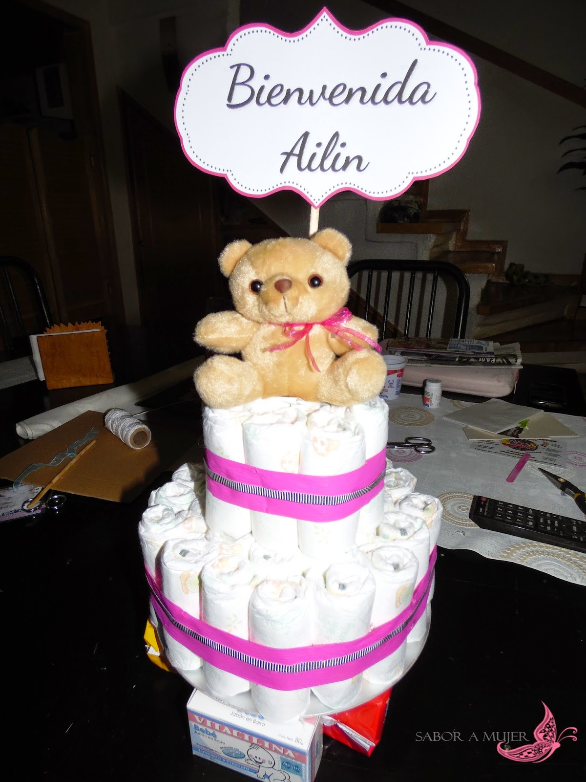 Sabor a Mujer Tutorial Cómo hacer un pastel de pañalesRegalo ideal