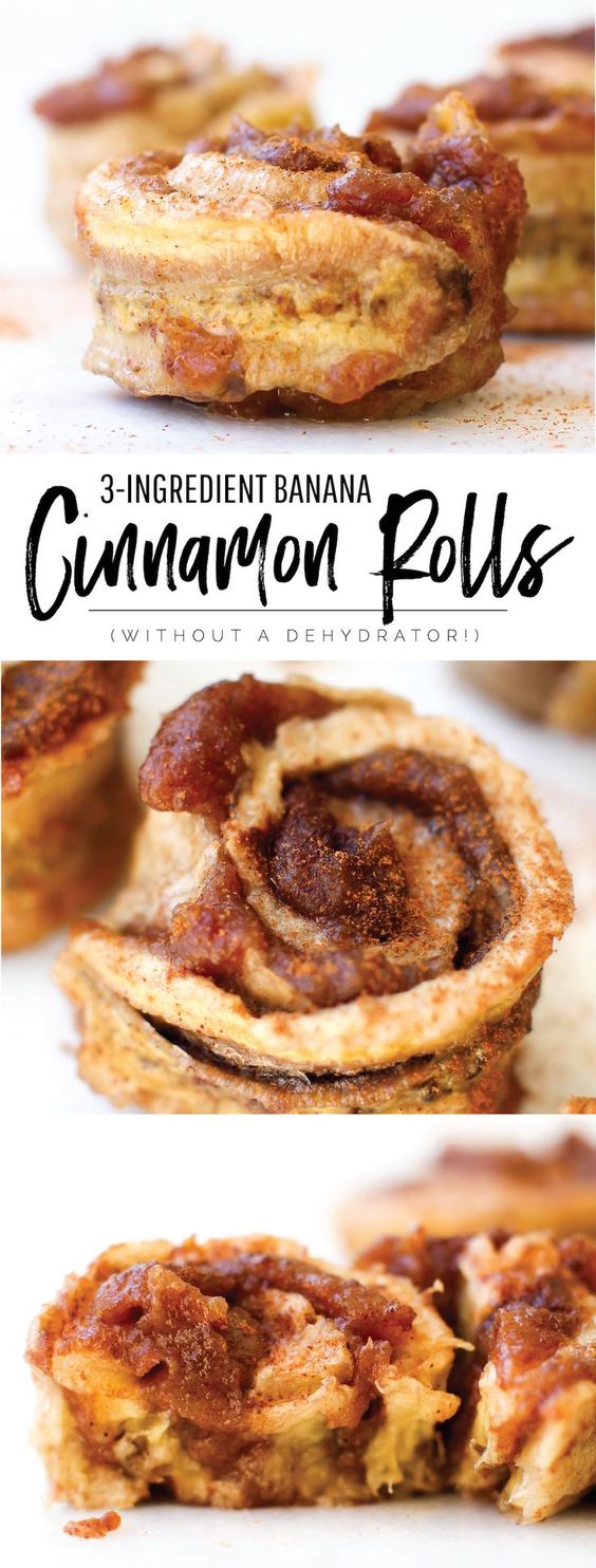 These sticky swirly sweet banana cinnamon rolls are healthier, simpler, and sweeter than any ordinary cinnamon roll, and made in the oven with only fruit!