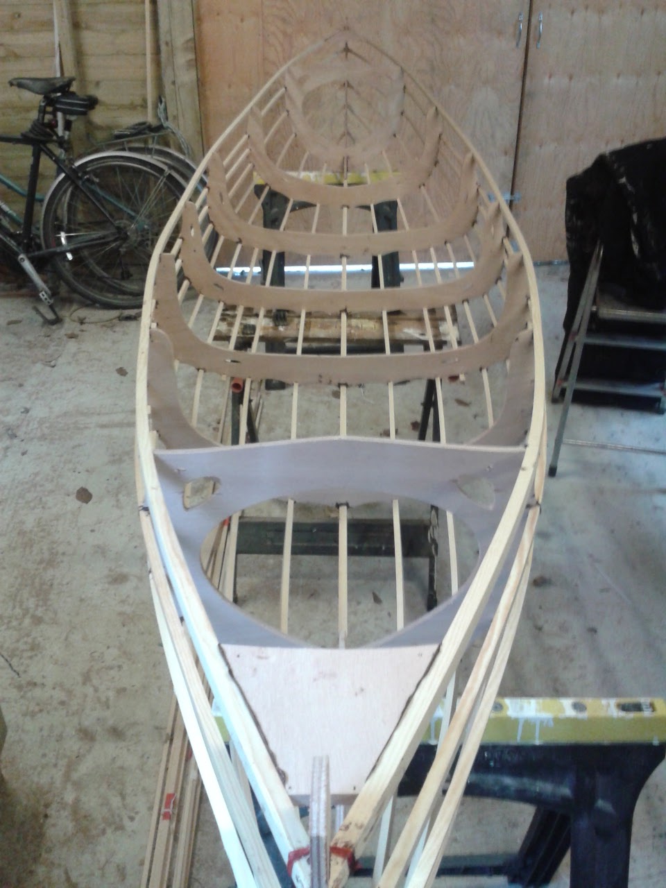 Daisy Grace Gunwales complete and canoe upright (1 hr)