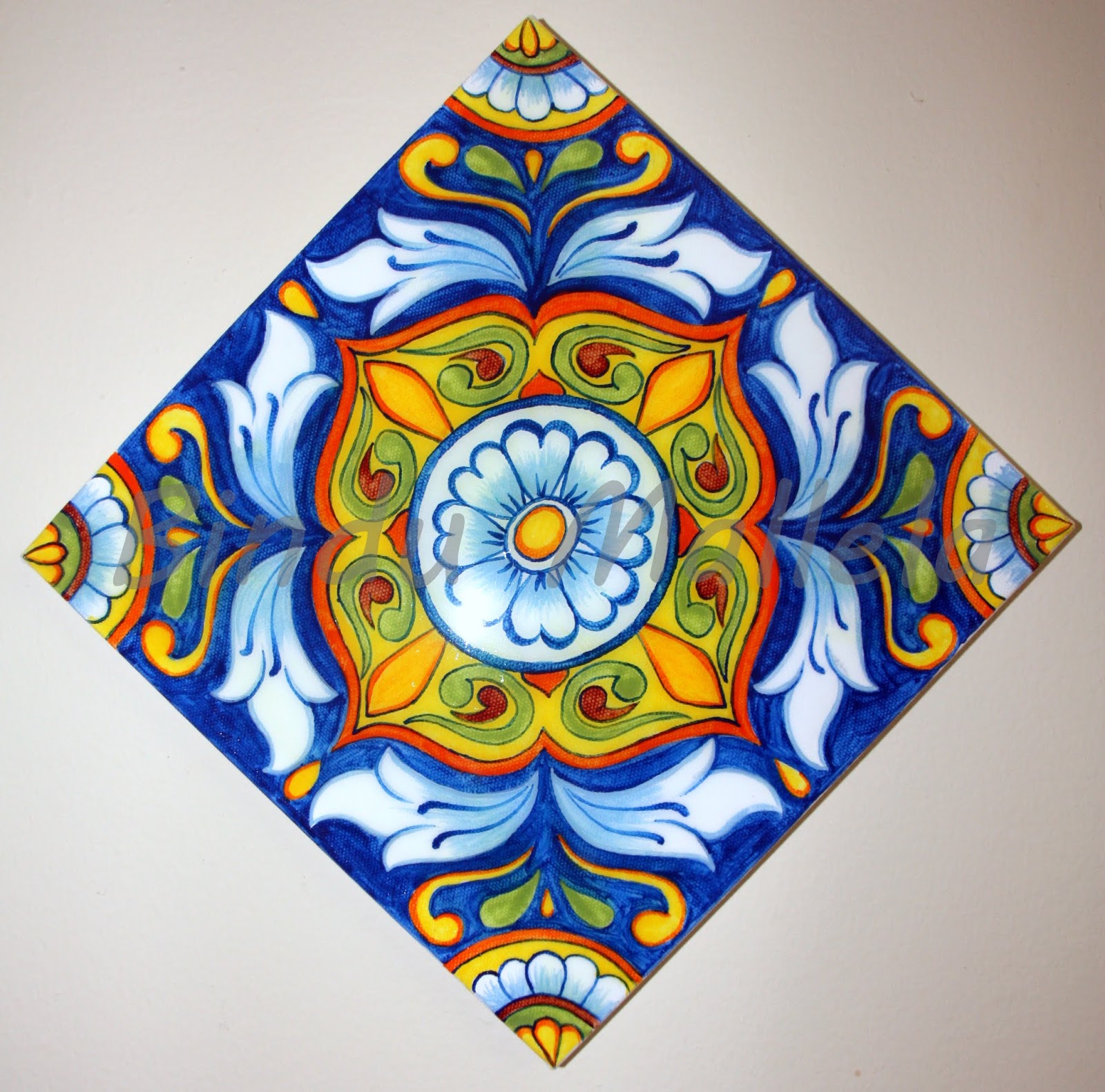 crazy for colors! Ceramic tiles on canvas...