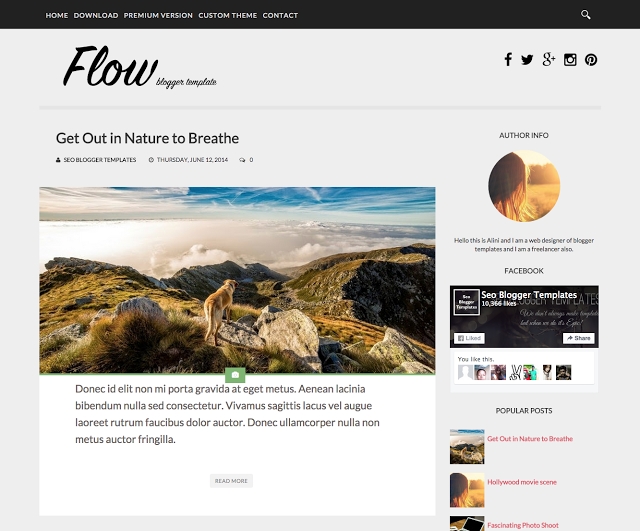 Flow Responsive Blogger Template