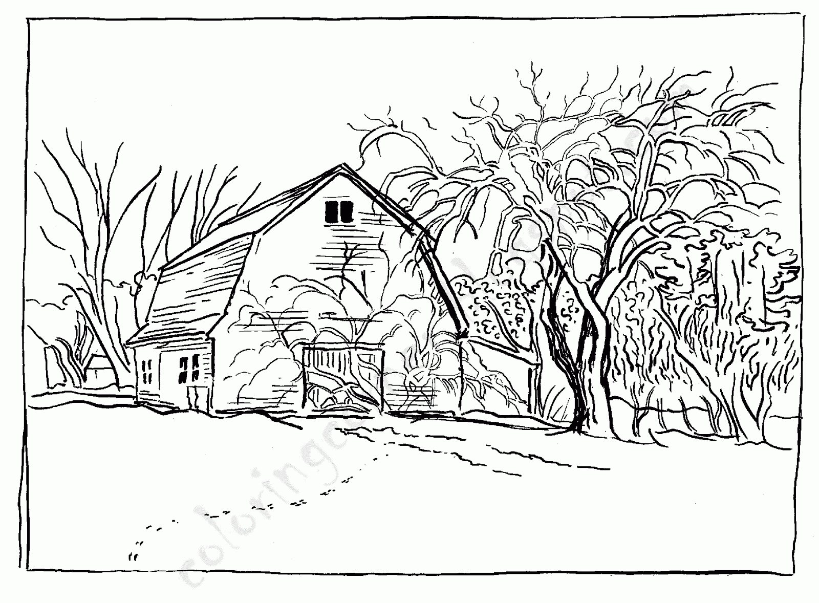 old barns coloring pages - photo #33