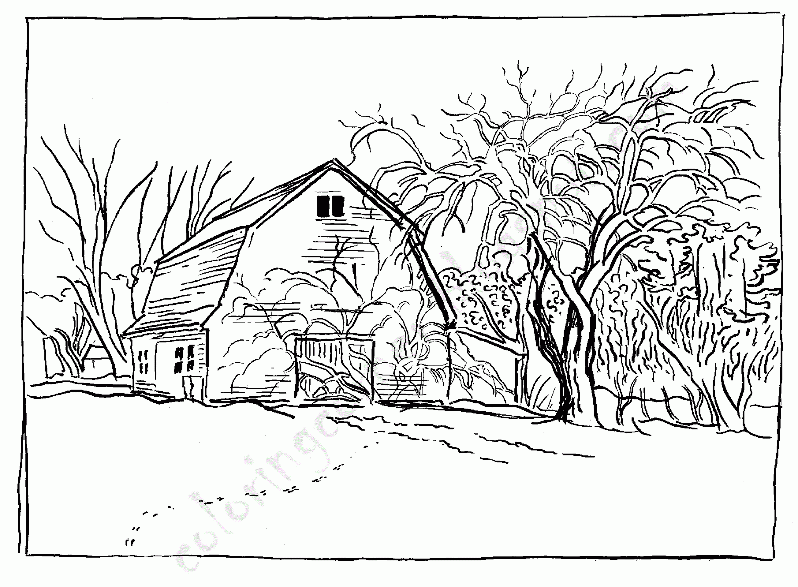 Barn Coloring Pages