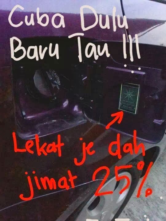 ini kisahnya : Jimat Minyak Kereta Hanya Dengan Sticker Sahaja..
