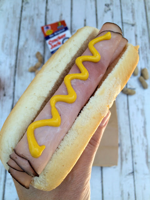 Baseball Lunch - Ham Rolled Hot Dog Sandwich - www.jacolynmurphy.com